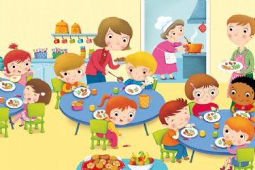 bambini in sala mensa